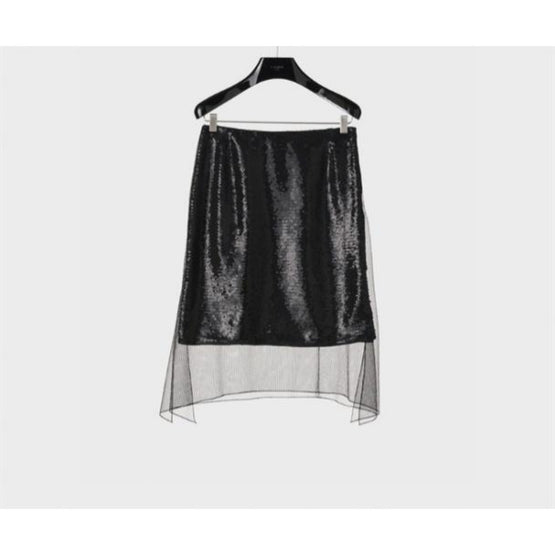 2J498509S.38NO - JUPE FOULARD FENTES CÔTÉS