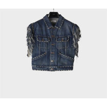 2Q571365M.07DU - VESTE TRUCKER FRANGES STUDS