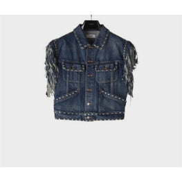 2Q571365M.07DU - VESTE TRUCKER FRANGES STUDS