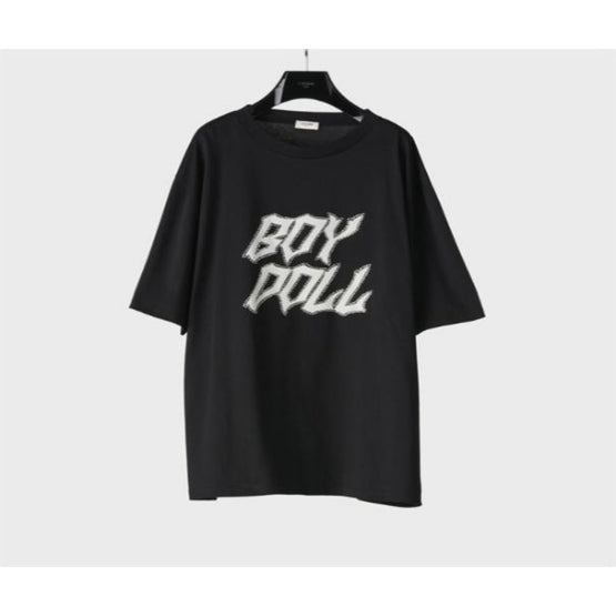 2X59C671Q.38AW - T-SHIRT LOOSE BOY FLOCK STUDS