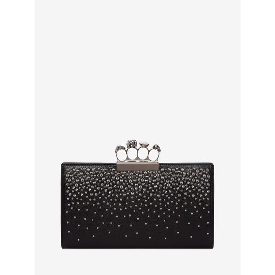 Skull Four-Ring Flat Pouch