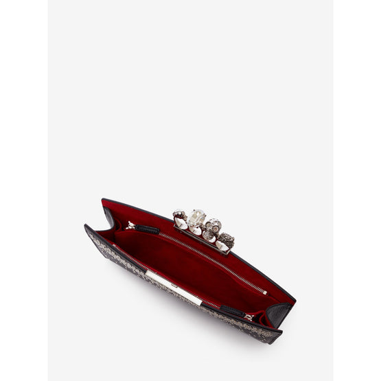 Skull Four-Ring Flat Pouch