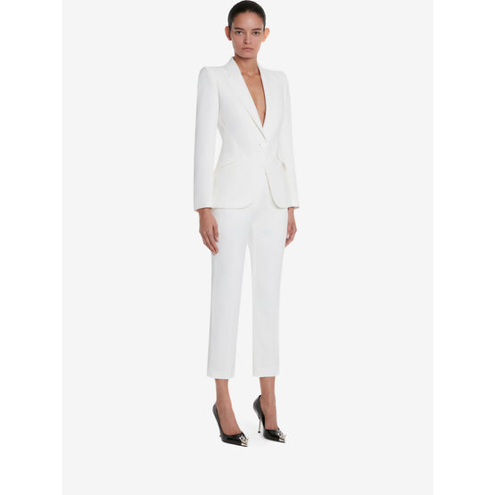 Leaf crepe cigarette trousers