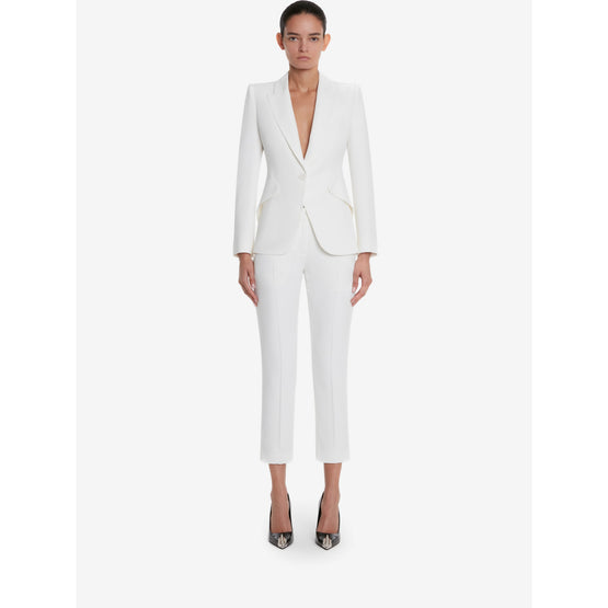 Leaf crepe cigarette trousers