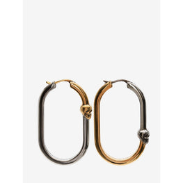 Bi-Colour Skull Hoop Earrings