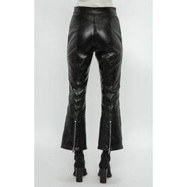 Zipped leather trousers