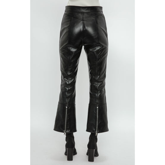 Zipped leather trousers