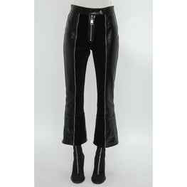Zipped leather trousers