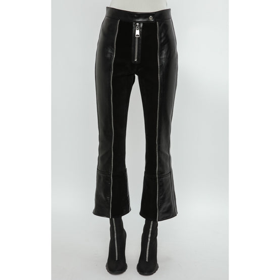 Zipped leather trousers