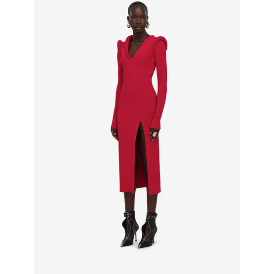 Ribbed-knit Midi Dress