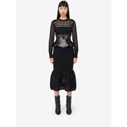Knitted Mesh Midi Dress