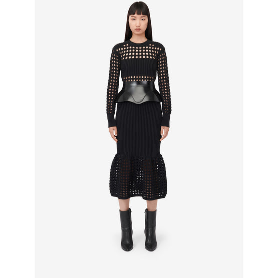 Knitted Mesh Midi Dress