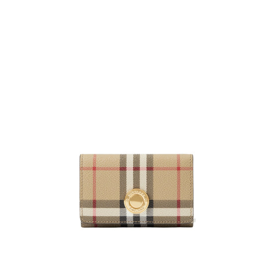 스몰 체크 폴딩 지갑-ARCHIVE BEIGE