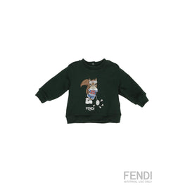 [NB BOY] 다크그린 캐릭터 일러스트 스웻셔츠