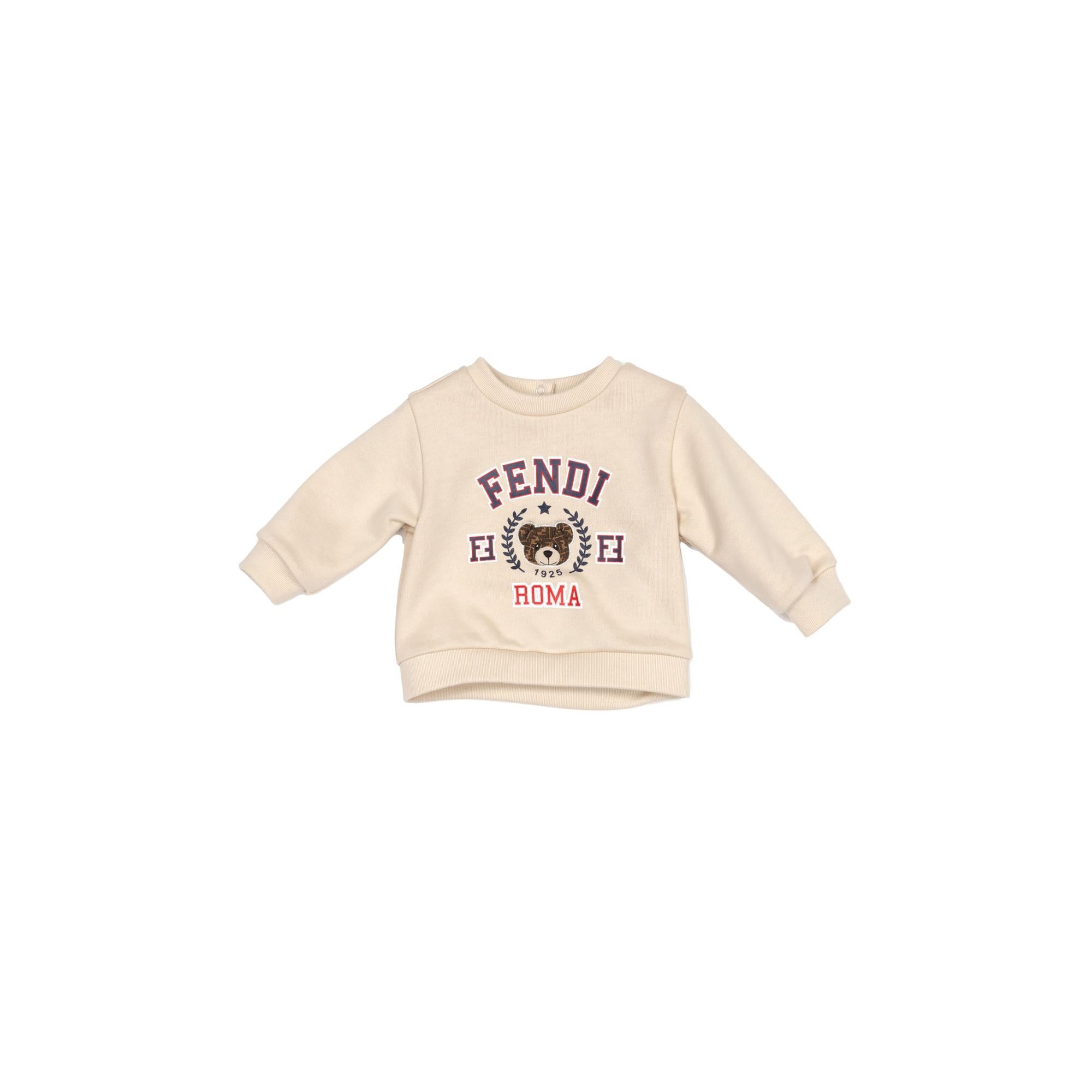 [NB UNISEX] 베이지 베어 로고 포인트 스웻셔츠