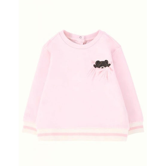 [NB UNISEX] 핑크 베어 프린트 스웻셔츠
