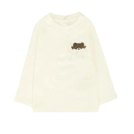 [NB UNISEX] 화이트 베어 프린트 티셔츠