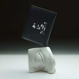 L'Homme A5 Pouch Trompe l'Oeil Jumping Calf Black - Ivory