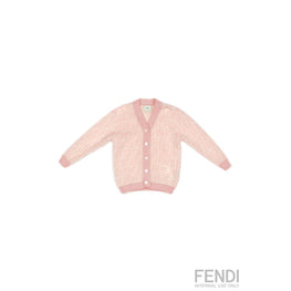 [KIDS GIRL] 핑크 FF 모노그램 배색 가디건
