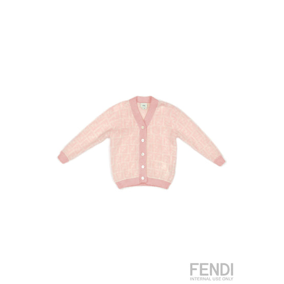 [KIDS GIRL] 핑크 FF 모노그램 배색 가디건