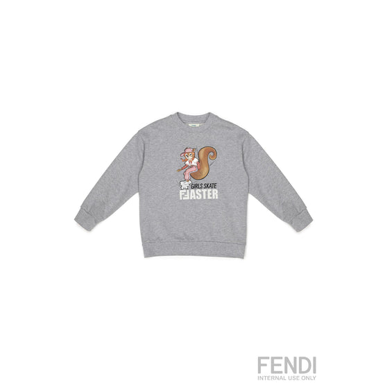 [KIDS GIRL] 그레이 캐릭터 스웻셔츠