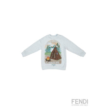[KIDS BOY] 스카이블루 캠핑 프린트 스웻셔츠
