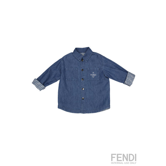 [KIDS UNISEX] 샴브레이 로고 슬리브 셔츠