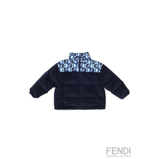 [KIDS UNISEX] 네이비 FF 모노그램 패턴 다운