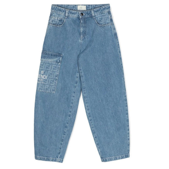 [KIDS UNISEX] 블루 로고 포켓 데님 팬츠