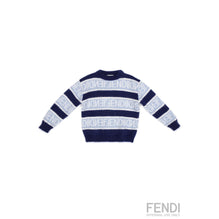 [KIDS UNISEX] 네이비 스트라이프 배색 니트