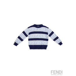 [KIDS UNISEX] 네이비 스트라이프 배색 니트