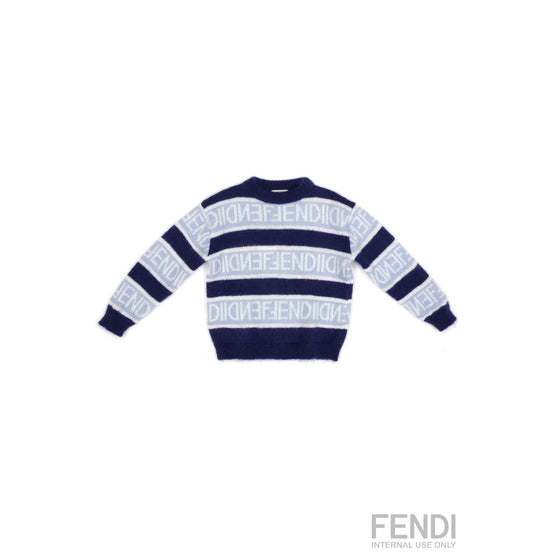 [KIDS UNISEX] 네이비 스트라이프 배색 니트