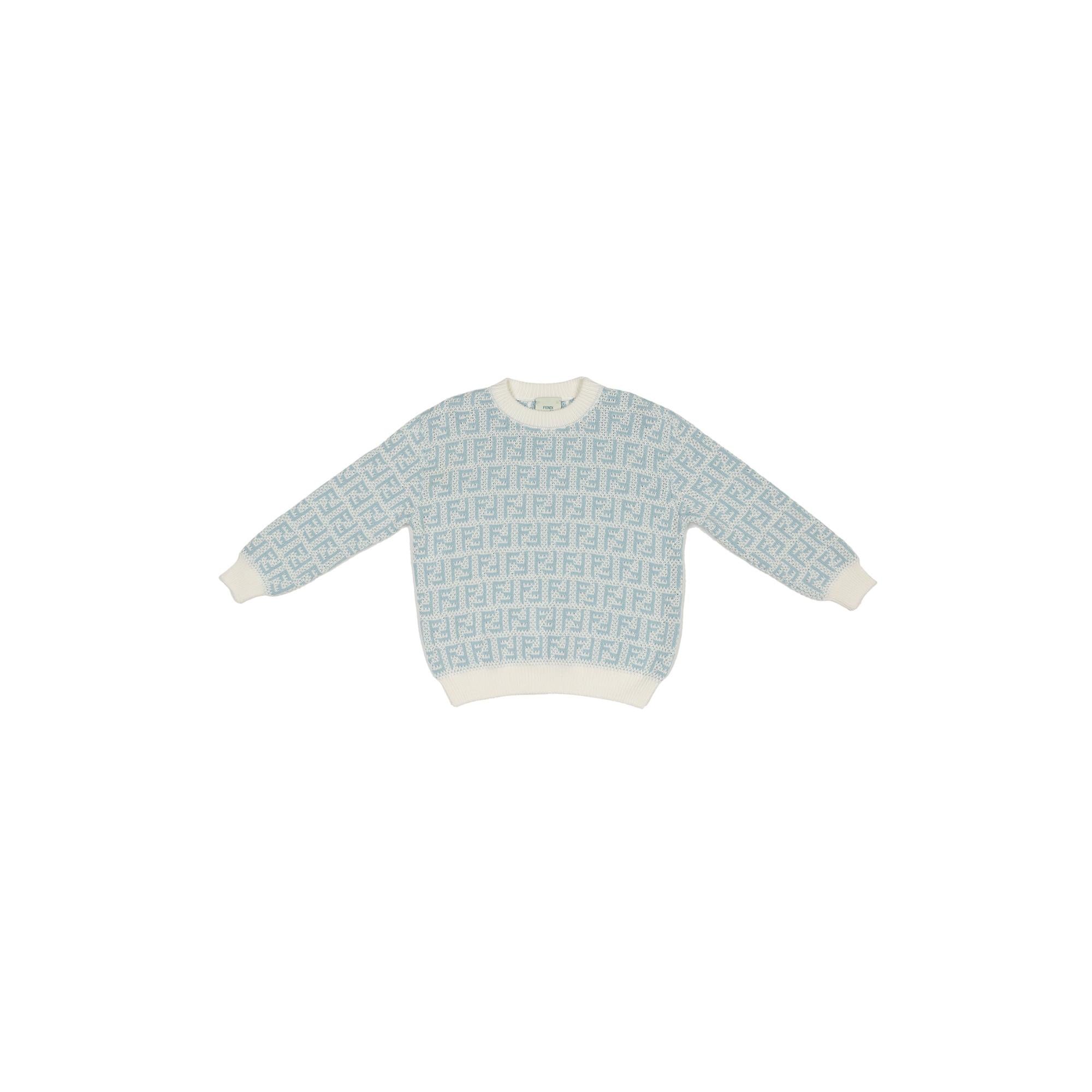 [KIDS UNISEX] 라이트 블루 FF 모노그램 패턴 풀오버