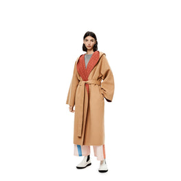 ANAGRAM JACQUARD HOODED COAT