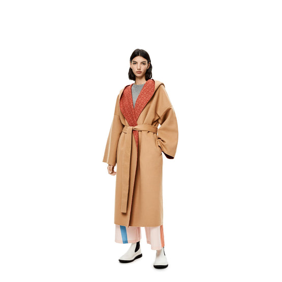 ANAGRAM JACQUARD HOODED COAT