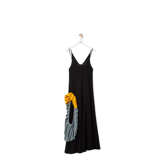 RUFFLE KNIT MIDI DRESS