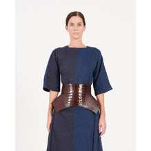 CROC EMBOSSED OBI BELT