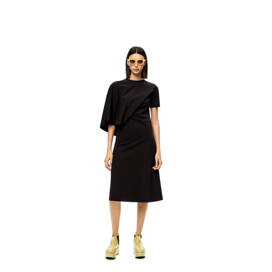 ASYMMETRIC DRAPED DRESS
