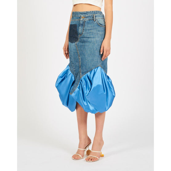 SATIN PANEL SKIRT
