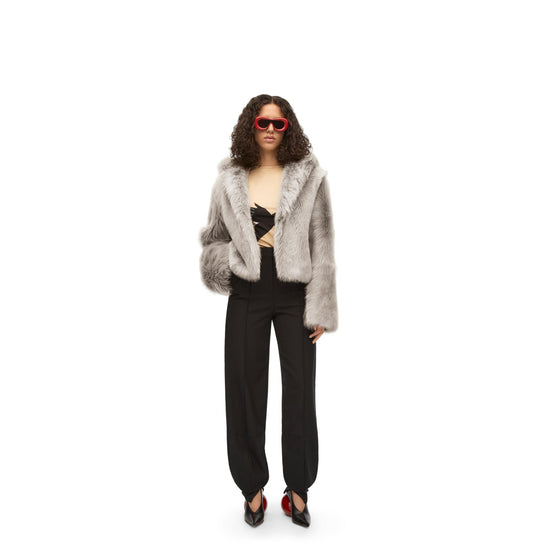 HOODED SHEARLING JACKET