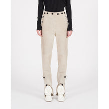 BUTTON SUEDE TROUSERS