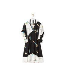 PARROT PRINT RUFFLE DRESS