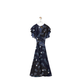 CROCUS PRINT RUFFLE DRESS