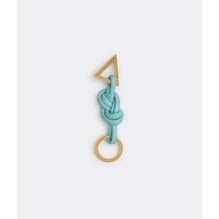 DOUBLE KNOT KEY  RING - PALE BLUE-GOLD