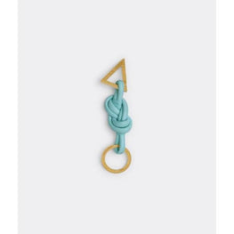 DOUBLE KNOT KEY  RING - PALE BLUE-GOLD