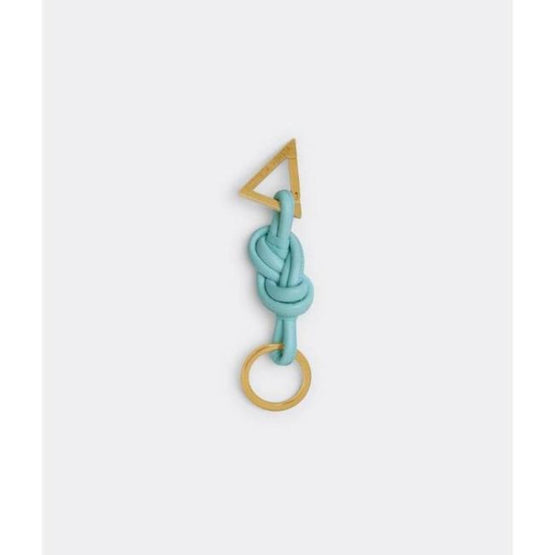 DOUBLE KNOT KEY  RING - PALE BLUE-GOLD