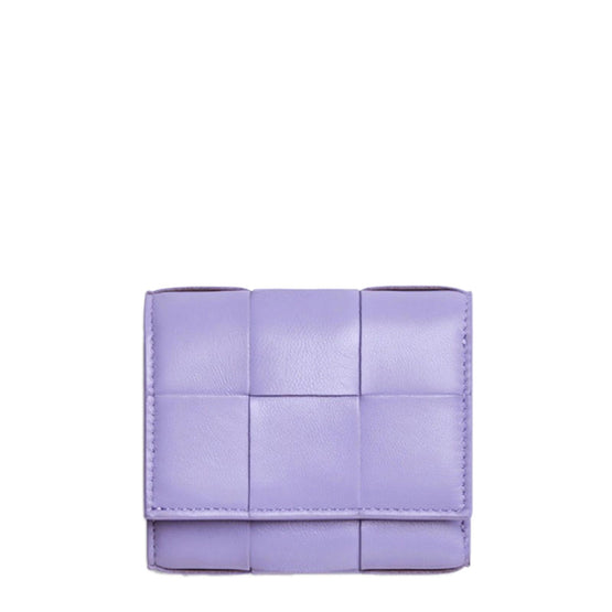 SMALL TRI-FOLD ZIP WALLET - WISTERIA-GOLD