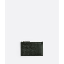 ZIPPED CARD CASE - DARK GREEN-SILVER