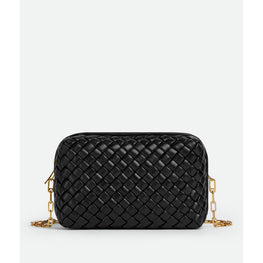 PADDED INTRECCIO CAMERA BAG - BLACK-GOLD
