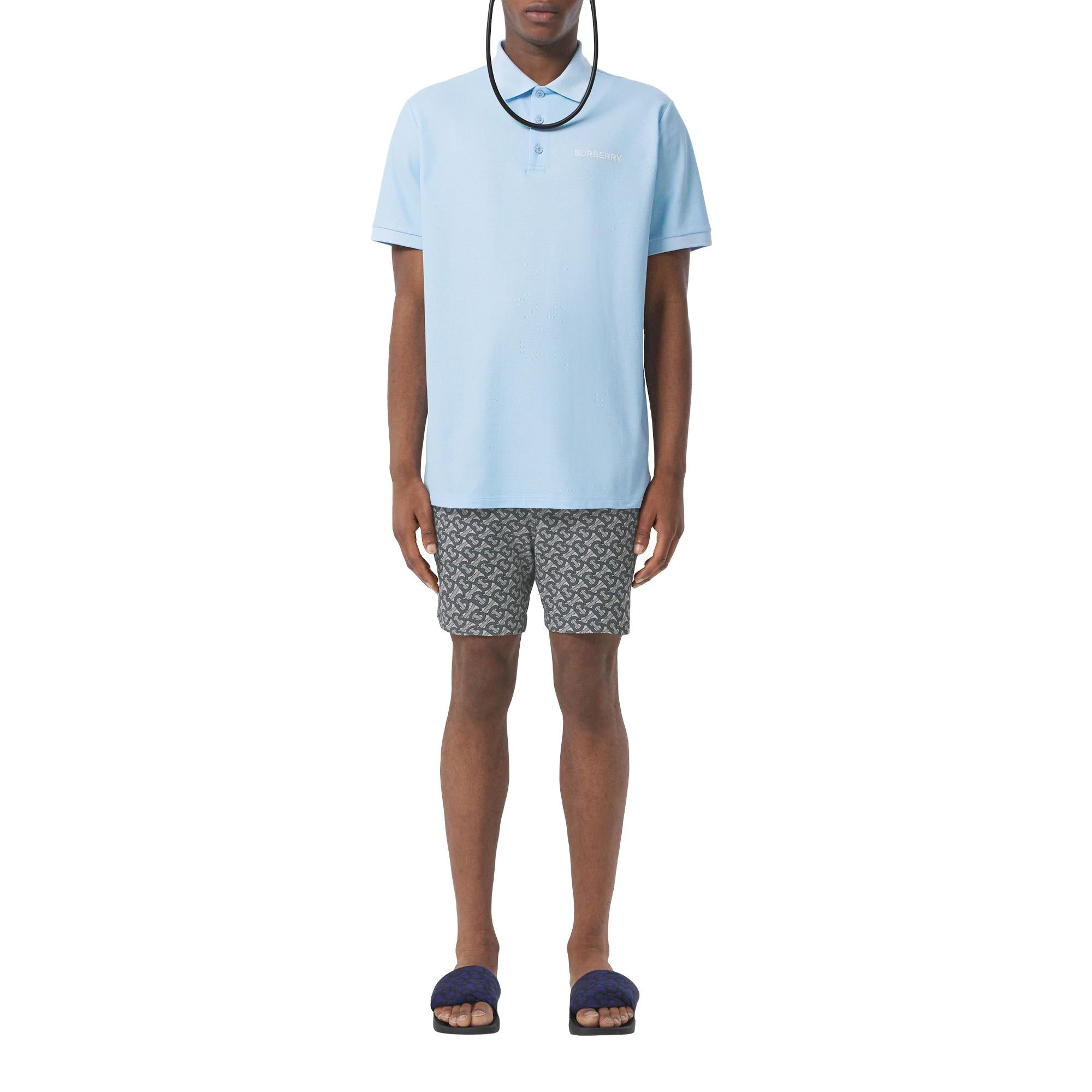 모노그램 모티프 코튼 피케 오버사이즈 폴로셔츠